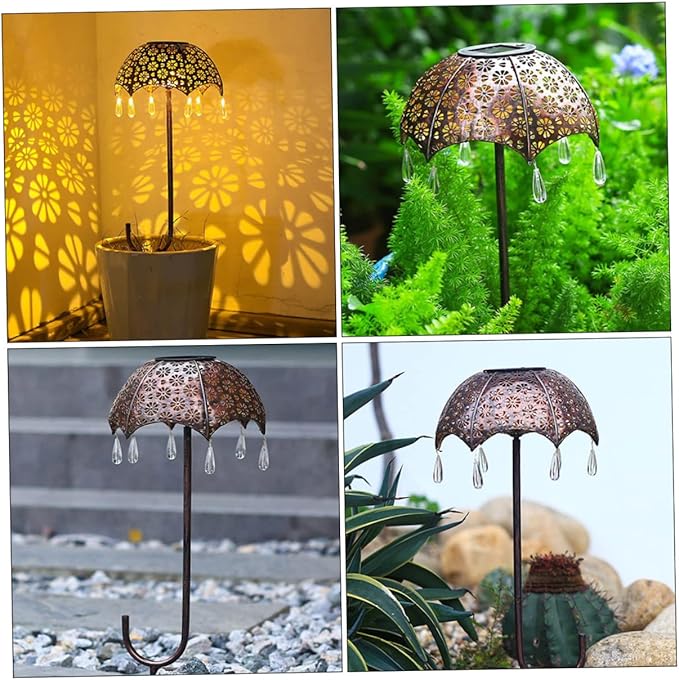 balacoo Solar Umbrella Projection Floor Lamp Led Garden Light Rainproof Landscape Decor Solar Light