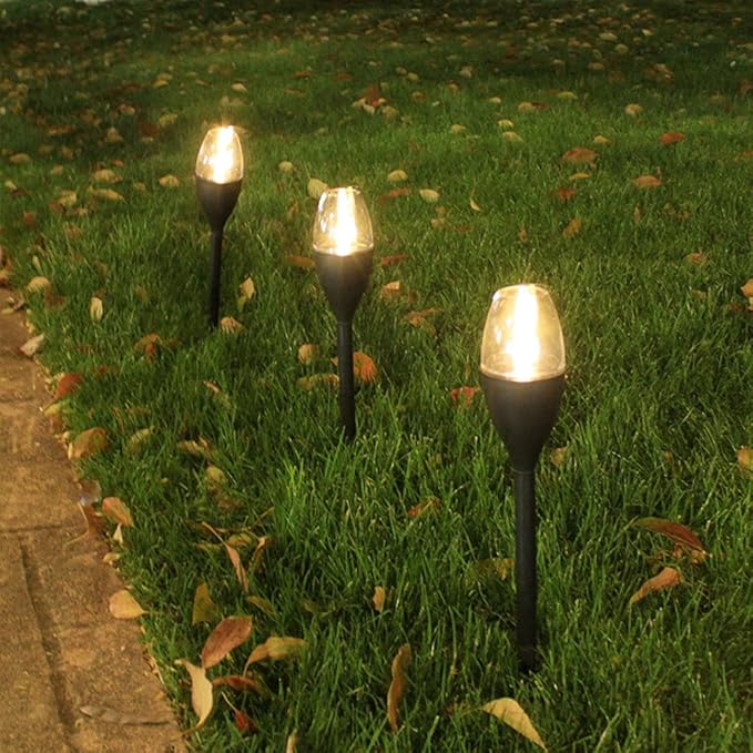 Solar Lights Outdoor 10 Pack Solar Pathway Lights Outdoor Waterproof LED Landscape Lights Solar Powered Outdoor Lights Solar Garden Lights for Pathway Walkway Yard