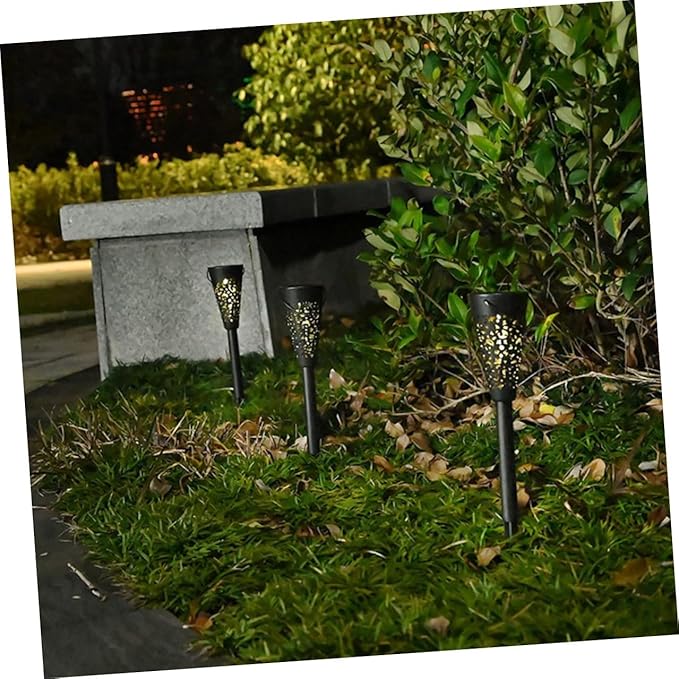 Homoyoyo Solar Garden Path Lights Outdoor Waterproof Lawn Lighting Warm White Solar Outdoor Lights for Yard and Patio Landscape Decor