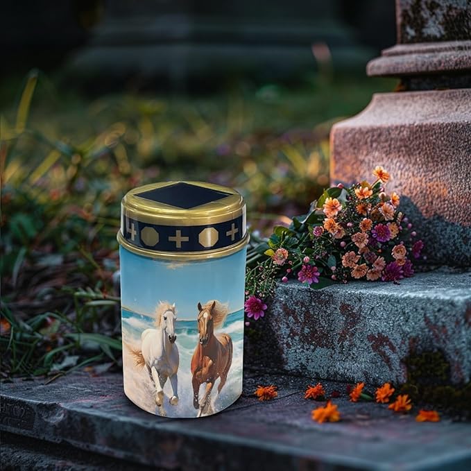 Running Horse Horse Yard Stake Lights,Horse Garden Stake Lights Solar Powered Lantern Landscape Lighting,Hose Decor LED Lantern,Garden Horse Decoration-Warm White