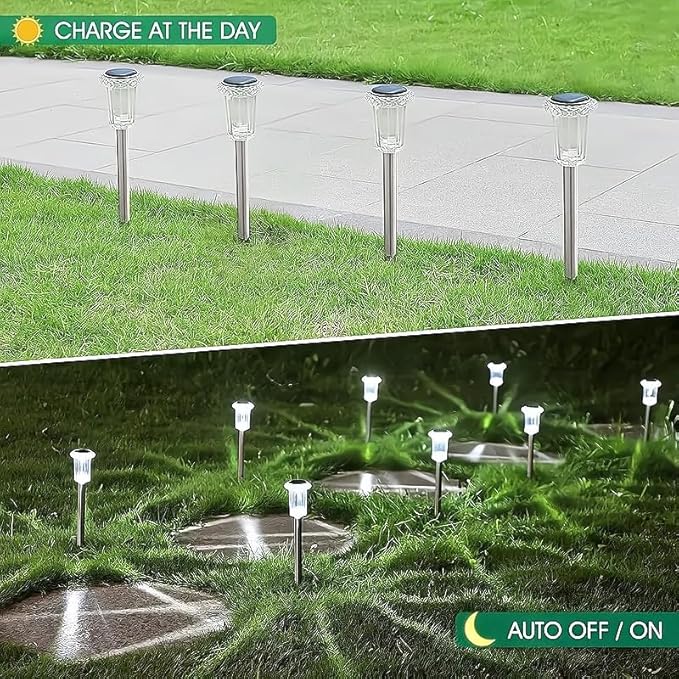 12 Pack Solar Pathway Lights Outdoor – Waterproof Warm White LED Landscape Lighting for Yard, Garden, Driveway | Lumora