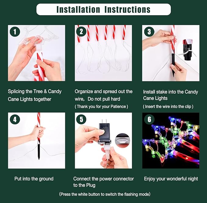 Christmas Pathway Lights Outdoor Decorations 27inch with Stake, 6/18H Timer 8 Modes LED Candy Cane Pathway Lights Outdoor, 32 FT Colorful Xmas Decorations for Walkway Yard Decor 10 Pack