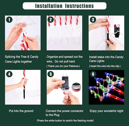 Christmas Pathway Lights Outdoor Decorations 27inch with Stake, 6/18H Timer 8 Modes LED Candy Cane Pathway Lights Outdoor, 32 FT Colorful Xmas Decorations for Walkway Yard Decor 10 Pack