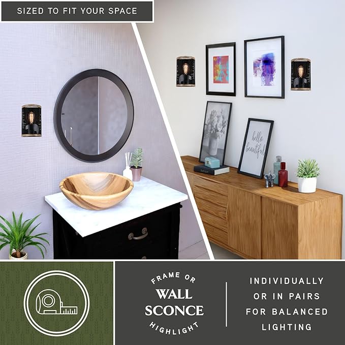 VAXCEL Kodiak 1 Light Black Cage Rustic Wall Sconce Bear and Tree Motif | Lumora