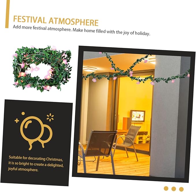 DOITOOL 3pcs Decorative Wreath String Light Led Garland for Outdoor Indoor Decor Battery Operated Design for Christmas Weddings and Parties