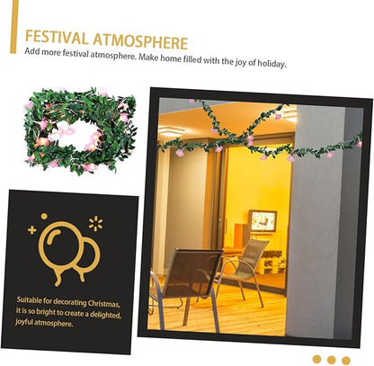 DOITOOL 3pcs Decorative Wreath String Light Led Garland for Outdoor Indoor Decor Battery Operated Design for Christmas Weddings and Parties