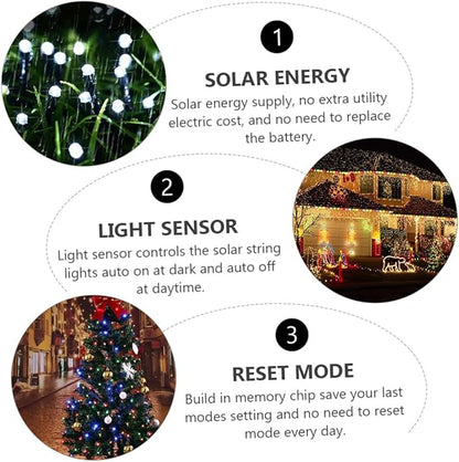 Veemoon 2 Sets 10M Waterproof Solar Powered LED String Lights 100 LED Fairy Lights for Outdoor Garden Decor for Christmas Patios Trees and Parties