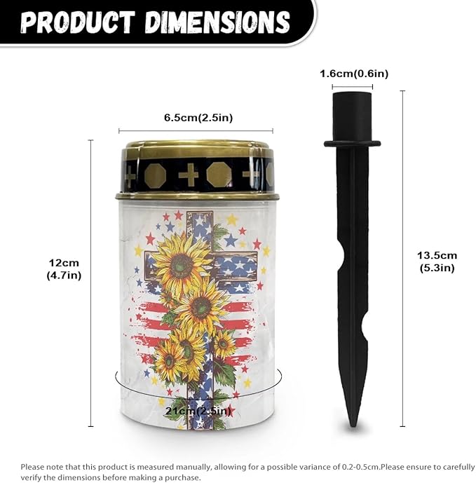 American Flag Solar Lights Outdoor Garden Lights Solar Memorial Lights for Graves Waterproof Auto On/Off Outdoor | Lumora