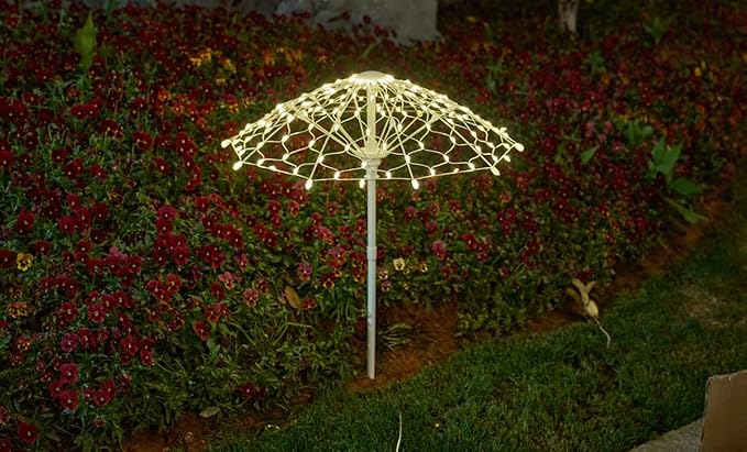 Outdoor Solar Lights, 2 Pack Waterproof LED Garden Lights Solar Powered, Landscape Light Garden Decor, Colorful Outside Decorations for Lawn, Backyard, Patio (Warm Light)