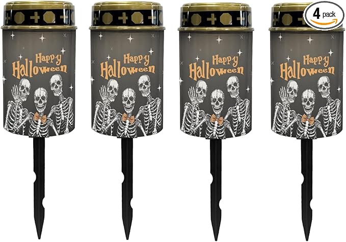 Happy Halloween Solar Lights Outdoor Waterproof Solar Pathway Lights Halloween Decor LED Solar Lantern Landscape Lighting for Yard Patio Solar Stake Lights Wall Light Auto On/Off