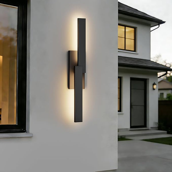 LamQee 31.5" Aluminum Long Outdoor Wall Lights, 3000K 1000LM 20W Integrated LED, Black Modern Exterior Lighting | Lumora