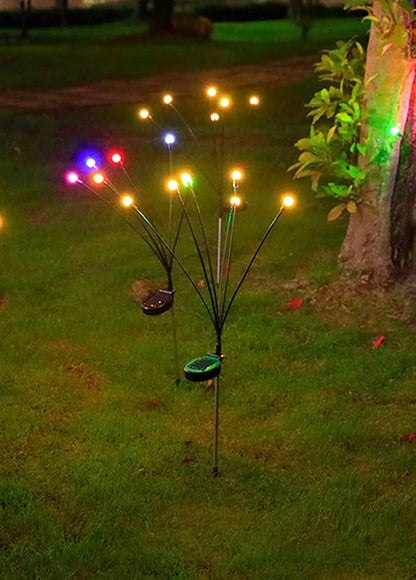 2PCS Garden Solar Lights Multi-Color Changing 10 LED Flower Stake Light Decorative Landscape Lawn Yard Outdoor Lights Length 72mm/3inch