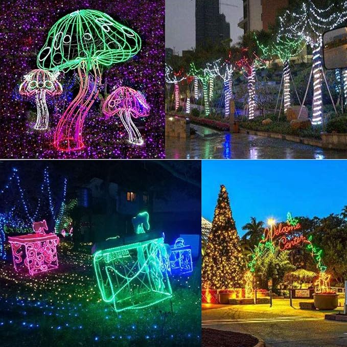 Solar String Lights, Solar Rope Light, 40FT 8 Modes 100 LED Outdoor Lighting Rope, Waterproof Copper Wire Rope String Light for Outdoor Indoor Home Garden Patio Parties(Green)