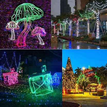 Solar String Lights, Solar Rope Lights, 23FT 8 Modes 50 LED Outdoor Lighting Rope, Waterproof Copper Wire Rope String Light for Outdoor Indoor Home Garden Patio Parties(Green)