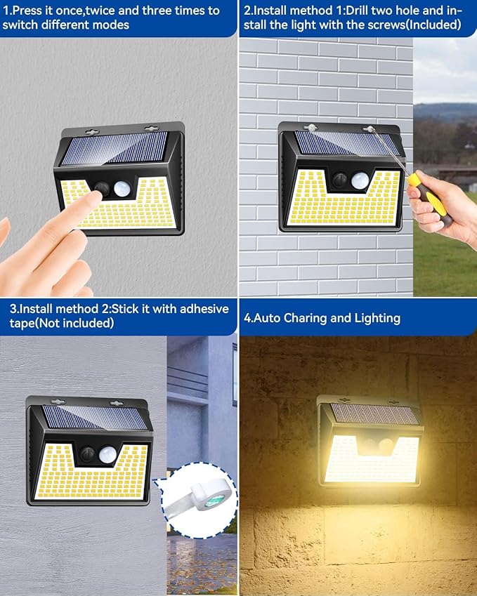 Peasur Solar Outdoor Lights [5 Pack/140LED], Motion Sensor Light Ultra-Bright, Solar Powered Security Lights 3 Modes, Waterproof for Outside Garden Yard (Warm White)