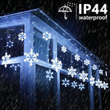 Toodour Christmas Snowflake Lights Outdoor, 17.22ft 264 LED Snowflake Icicle Lights with 22 Drops, Connectable, 8 | Lumora