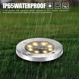 Aogist Solar Ground Lights, LED Garden Disk Lights In-Ground Outdoor Landscape Lighting for Lawn Patio Pathway Yard | Lumora