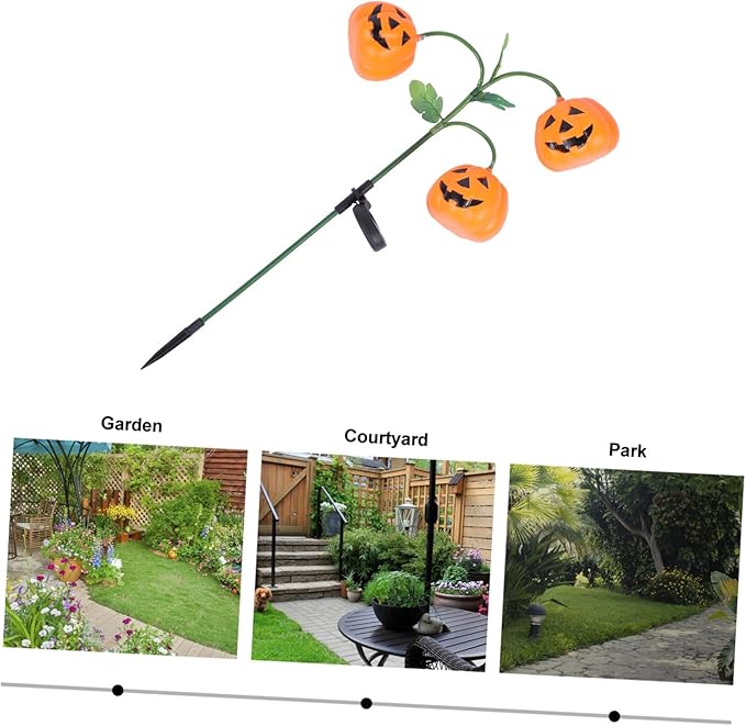 Halloween Pumpkin Solar Garden Light LED Outdoor Landscape Lawn Decor with Colorful Slow Flashing Glow