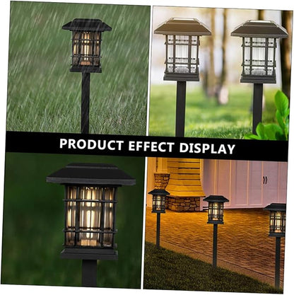 TOYANDONA 4Pcs Solar Pathway Lights Waterproof Outdoor Garden Lights Adjustable LED Ground Stakes for Patio and Walkway Decor