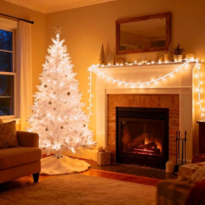 100 LED Warm White Christmas Lights, UL Certified and Commercial Grade White Wire Lights String 35 FT, for Indoor | Lumora
