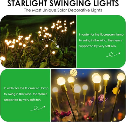 Lychee Solar Garden Lights, Solar Outdoor Firefly Lights, 10LED, 2 Pack, 10T-2P