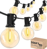Svater Outdoor String Lights 300FT with 50 Pack Replacement Bulbs for Bistro Backyard Cafe Market, Warm White 2700K | Lumora