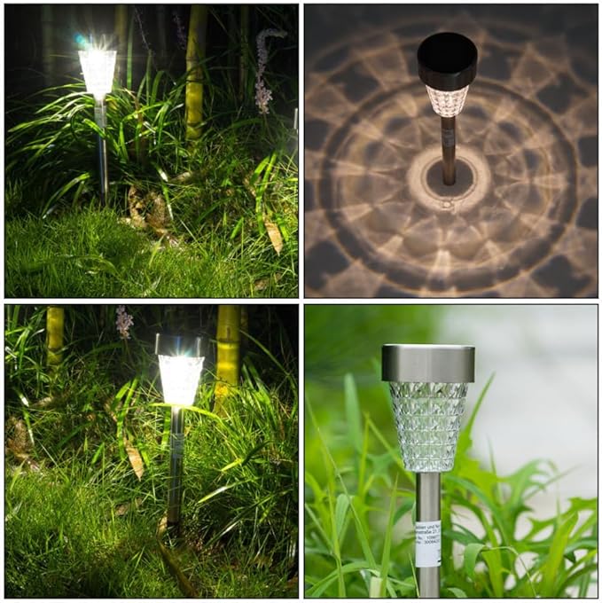 Hemoton Solar Garden Lamp Outdoor LED Lawn Light Waterproof Stainless Steel Ground Inserting Solar Path Light for Patio Yard Landscape