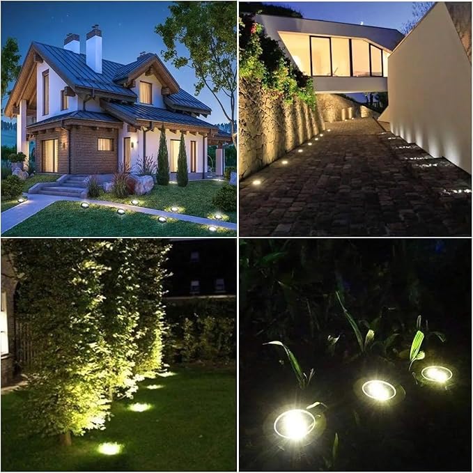 Generic 12 Pack Gardern Solar Ground Deck/Pathway/Ground Light, Black | Lumora