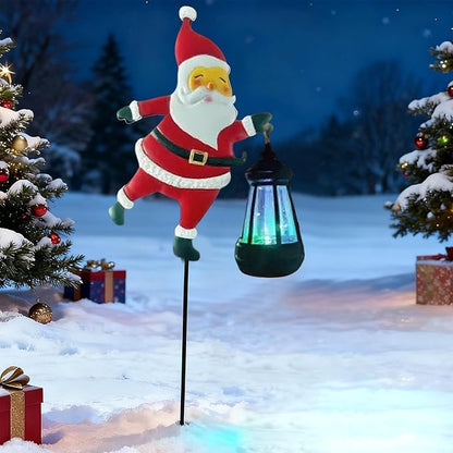 Christmas Santa Solar Kettle Lights Garden Lawn Decorative Lights, Santa Claus Ground Lamp Yard Decoration,Lamp Solar LED Night Light Outdoor Gardens Decor for Christmas Decorations