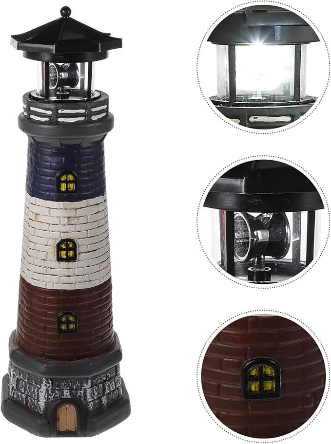 Garden Statues Solar Lights:Garden Statues Lighthouse with Solar Lights Outdoor Lanterns Decoration for Garden Yard