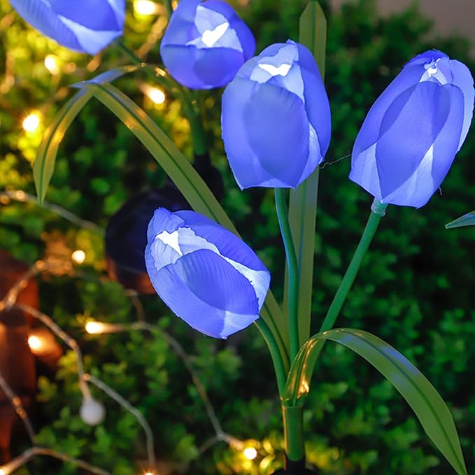 2pcs Flowers Waterproof Solar Powered Stake Lights LED Decorative Landscape for Garden Solar Tulip LED Garden Stake | Lumora