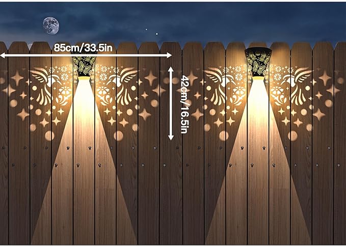 2 Pack Solar Fence Lights Outdoor Wall lihgts Decorations Metal Solar Deck Lights Waterproof LED Solar Powered Step | Lumora