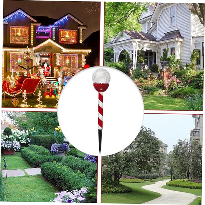 Solar Panel Lights Cracked Glass Effect Led Christmas Outdoor Garden Pathway Decorations | Lumora