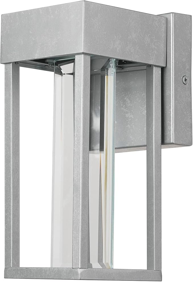 GLOBE Electric 44880 Bowie 1-Light LED Integrated Outdoor Wall Sconce, Galvanized Steel, Bulb Not Included | Lumora