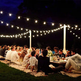 Abeja Outdoor String Light G40-100Ft with 105 Edison Glass Bulbs, 5W, E12 Socket Base, UL Listed Waterproof for | Lumora