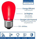 Novelty Lights Outdoor String Light Replacement Bulbs, 5 Pack S14 LED Edison Shatterproof Plastic, E26 Base | Lumora