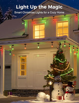 XMCOSY+ Outdoor String Lights Smart, 49Ft RGBCWIC Patio Lights Waterproof, App Control, Compatible with Alexa | Lumora