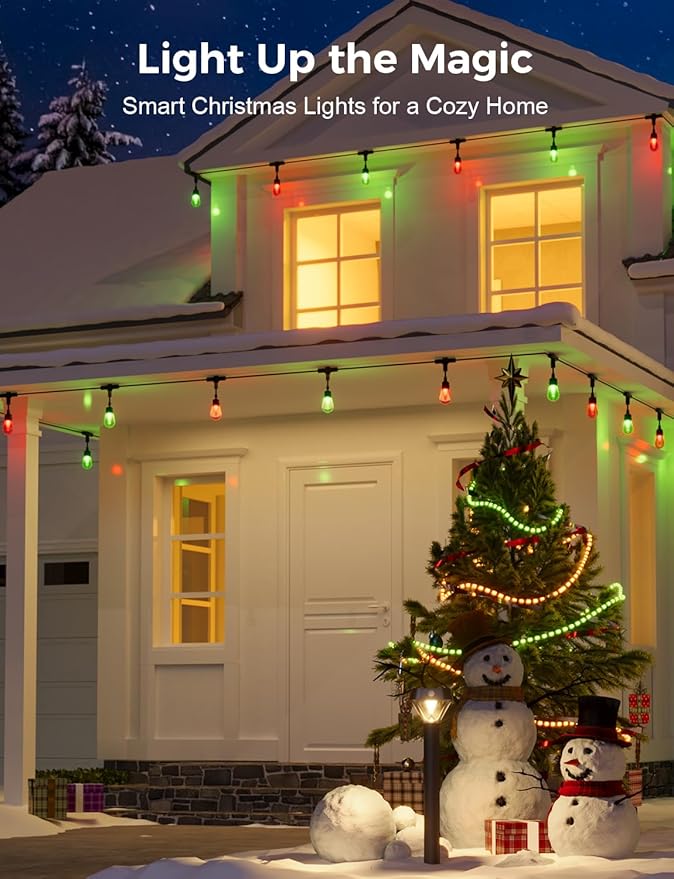 XMCOSY+ Smart Outdoor String Lights, 98Ft Patio Lights Waterproof, App Control, Compatible with Alexa, RGBCWIC | Lumora