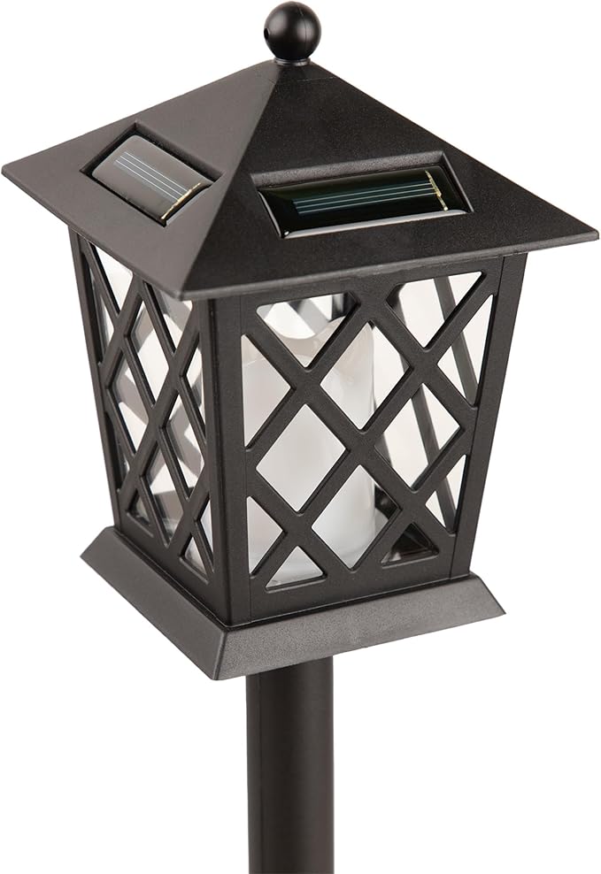 Alpine Corporation 16" Tall Outdoor Solar Powered Pathway LED Light Stakes (Set of 4)