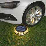 4-Pack Solar Ground Lights Warm White Light Disk Light Solar Powered Outdoor Waterproof in-Ground Lights Warm White | Lumora