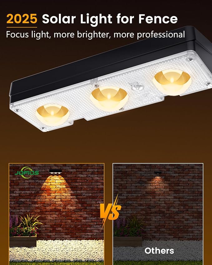 Solar Fence Lights Outdoor Waterproof Led, 1300mAh,16pack,6 inch Solar Lights for Fence with Warm White & RGB 8 Colors,Outdoor Solar Lights for Patio, Backyard, Deck, Railing (Black)
