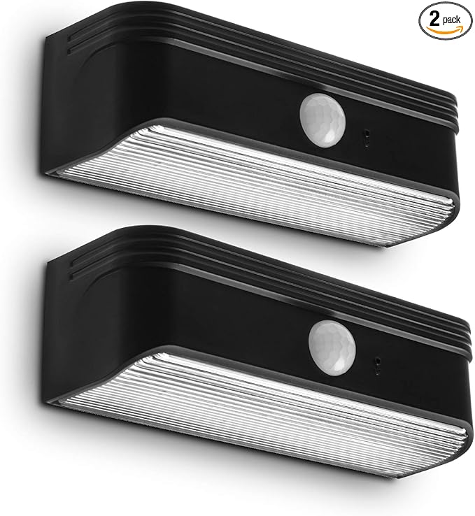 Home Zone Security Solar Step Lights - Motion Sensor LED Outdoor Deck and Step Lights with No Wiring Required | Lumora