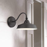 John Timberland Willard Rustic Industrial Farmhouse Outdoor Barn Light Fixture Textured Black LED Gooseneck 8 3/4" | Lumora