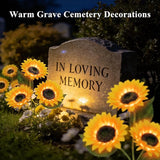 Solar Sunflower Lights Outdoor, 2 Pack Waterproof Artificial Flowers for Grave Decorations - Solar Powered Grave | Lumora