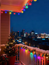 50Ft G40 Globe String lights Outdoor, Frosted Multicolor Christmas Lights with 27 Shatterproof LED Bulbs, Hanging | Lumora