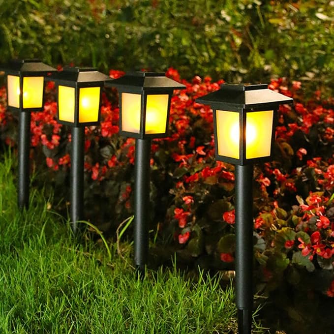 4pcs Waterproof Solar Garden Ground Lamps LED Outdoor Landscape Lights for Patio Pathway Lawn Yard Lighting