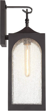 Possini Euro Design Tyne Modern Outdoor Wall Light Fixture Bronze Steel Lantern 20 1/2" Clear Seedy Glass Panels | Lumora