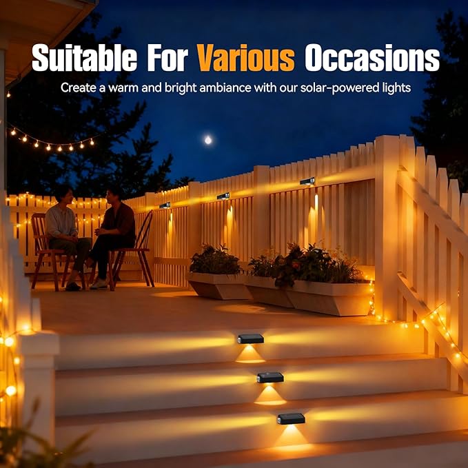 Solar Lights Outdoor Waterproof,RGBWW Spotlight Lens,Solar Lights Outdoor Decorative,10 Colors for Patio,Garden Walls (WL22-6P)