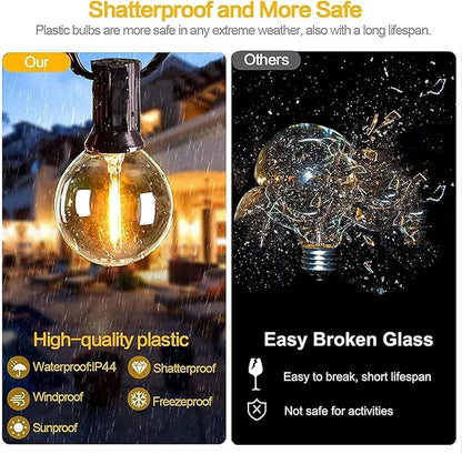 Solar LED Light Solar Lamp Solar Garden Lighting String Solar G40 Garland Street USB Rechargeable for Garden Decoration(Size:7.6M-25 Bulbs)