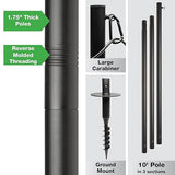 EXCELLO GLOBAL PRODUCTS Premium String Light Pole 4 Pack with 100' of LED Edison Bulb String - Outdoor Path Light | Lumora